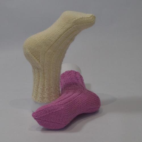 Anklet Double Knit Cable Rib Socks