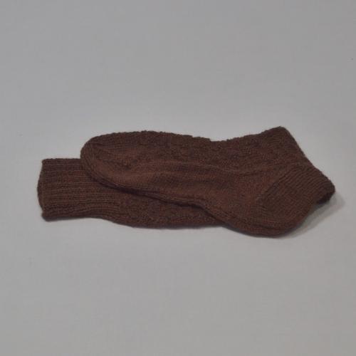 Calf Length Basket Weave Wool Socks